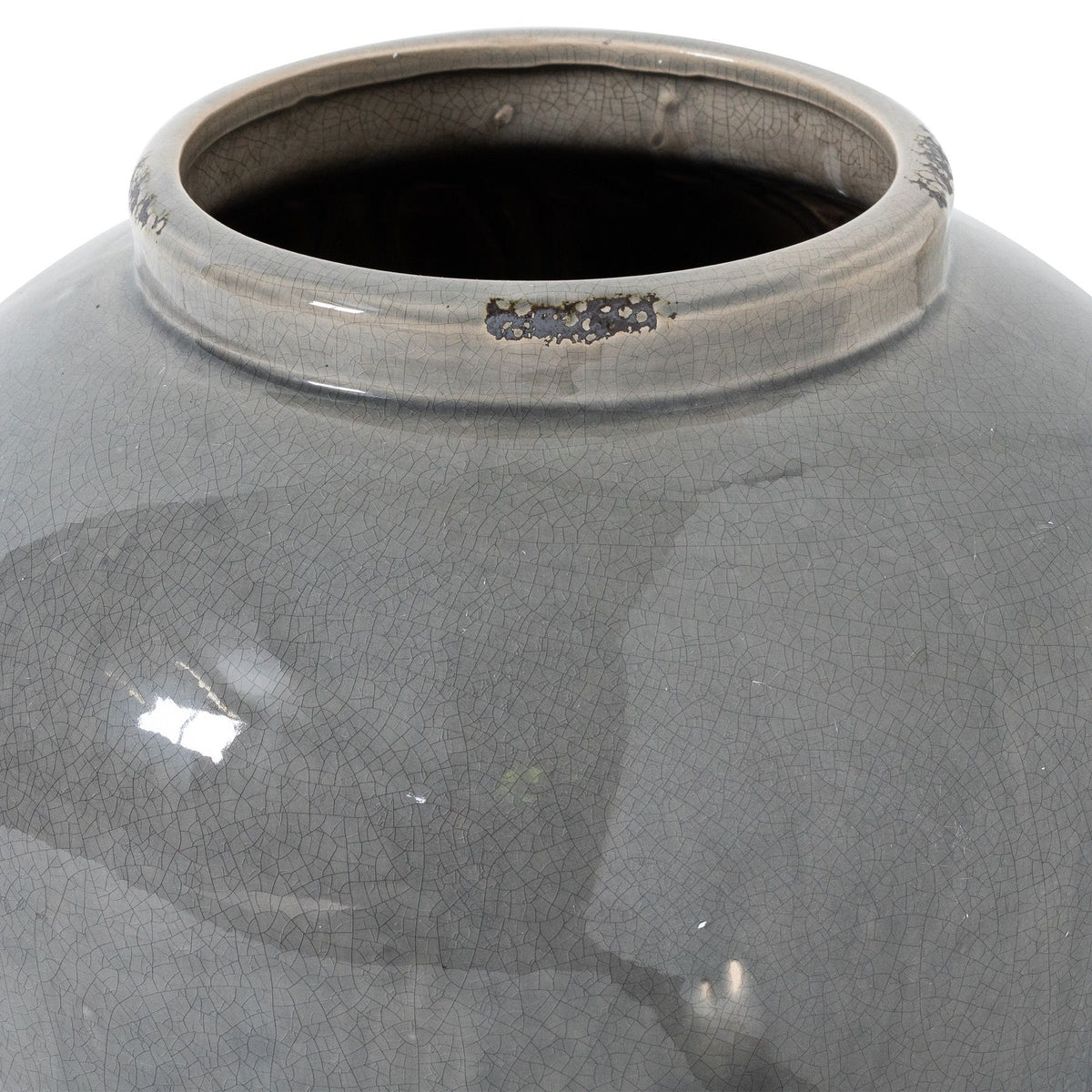 Wide Crackle Vase — 37cm High