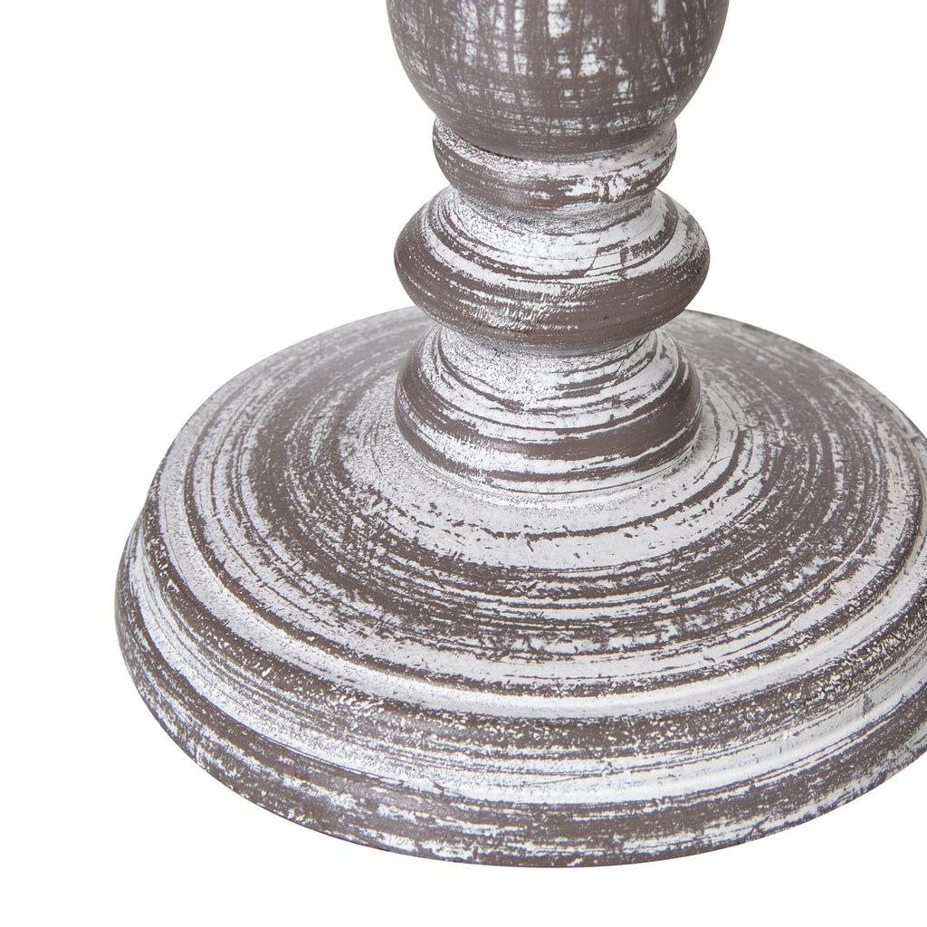 White Rubbed Column Table Lamp