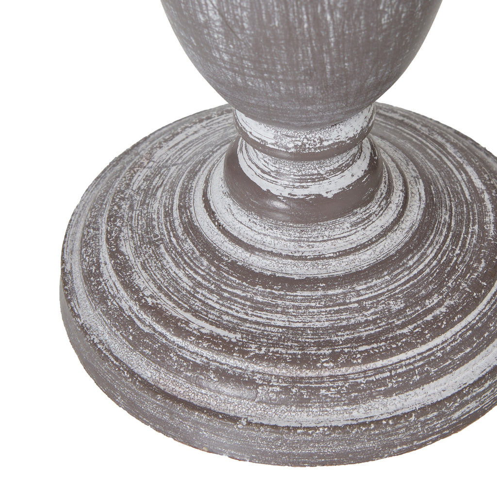 White Rubbed Urn Table Lamp