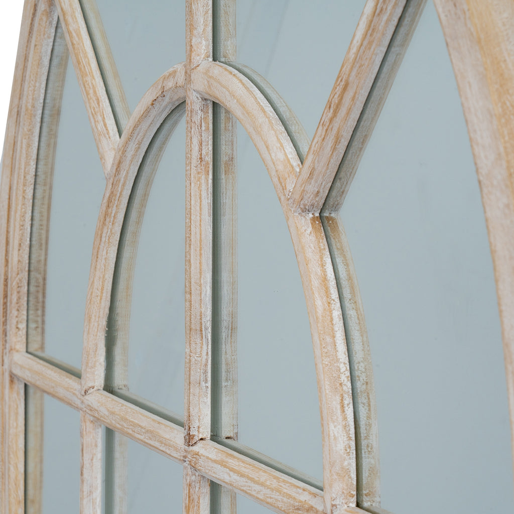 Archwithin & Radialgrid Wall Mirror — Four Columns, Pale Washed