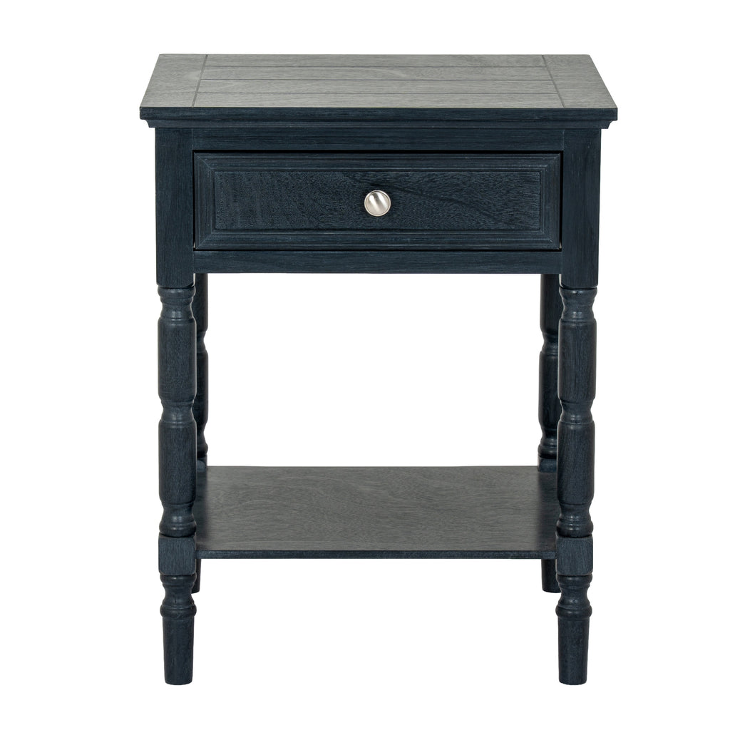 Black Drawer & Shelf Side Table