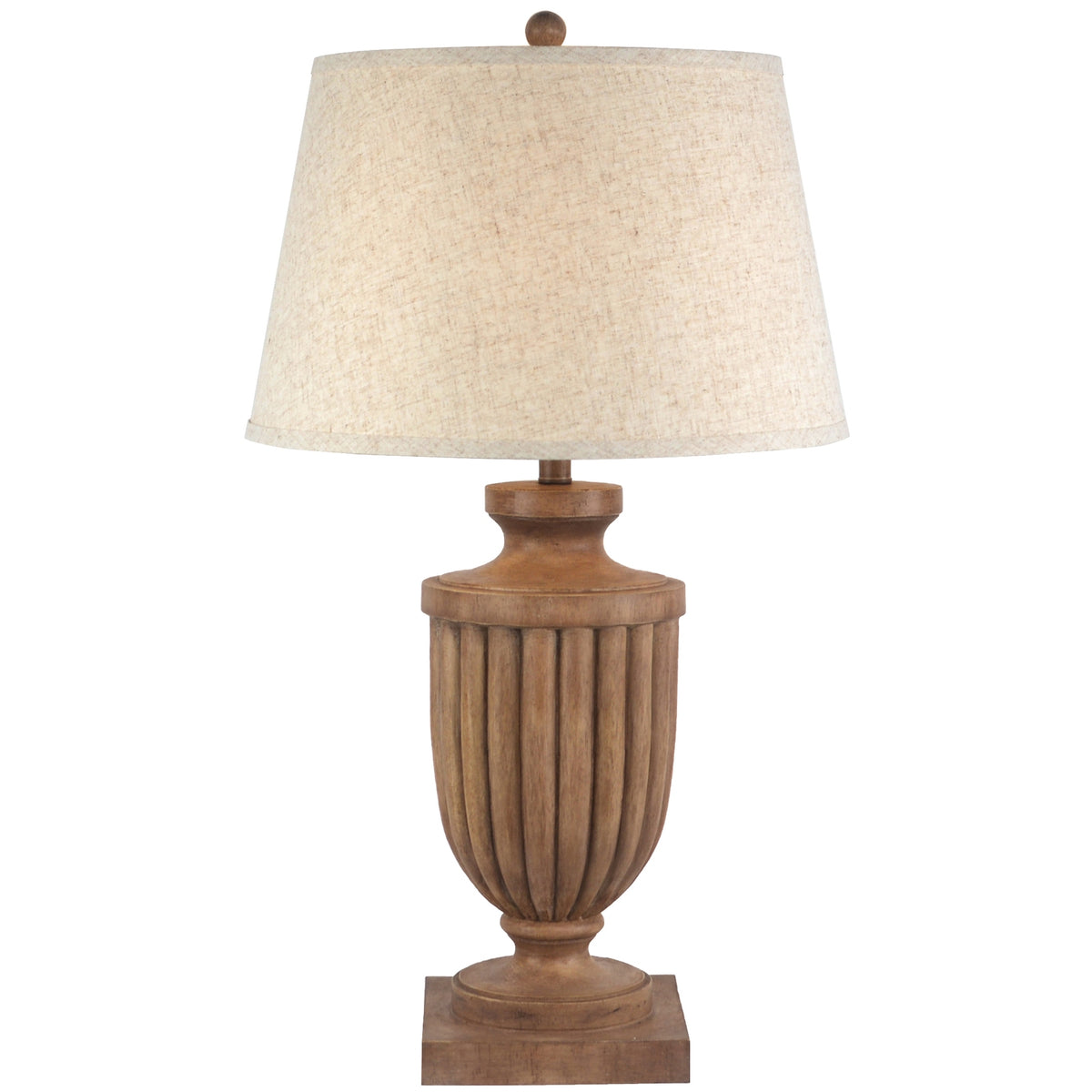 Brown Flutedbase & Plinth Table Lamp