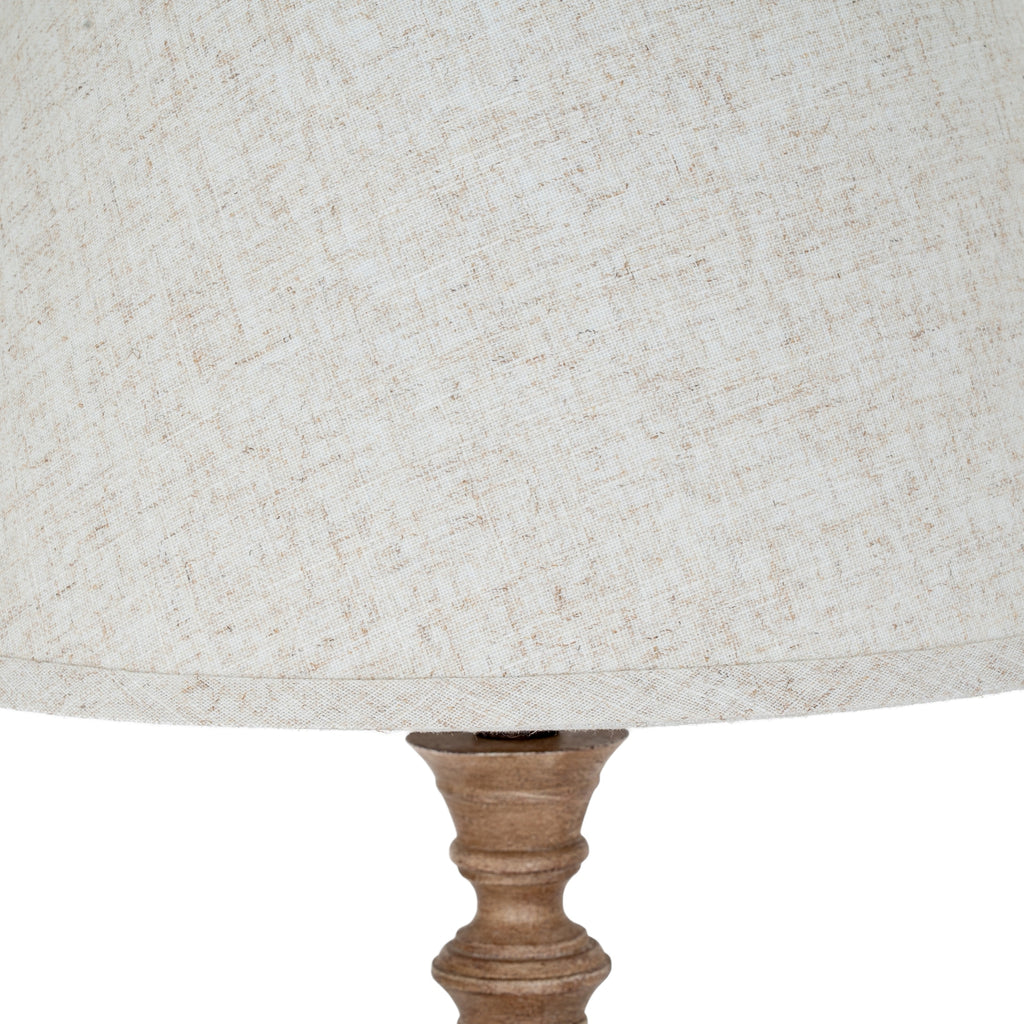 Brown Turnedcolumn & Roundfoot Table Lamp