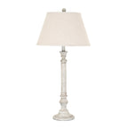 Whitegrey Turnedcolumn & Roundfoot Table Lamp
