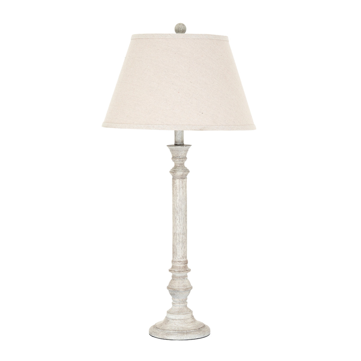 Whitegrey Turnedcolumn & Roundfoot Table Lamp