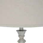 Whitegrey Turnedcolumn & Roundfoot Table Lamp