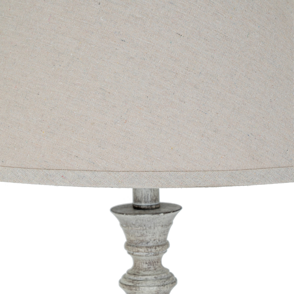 Whitegrey Turnedcolumn & Roundfoot Table Lamp