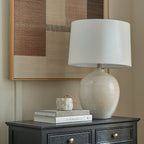 White Chevronbase Table Lamp
