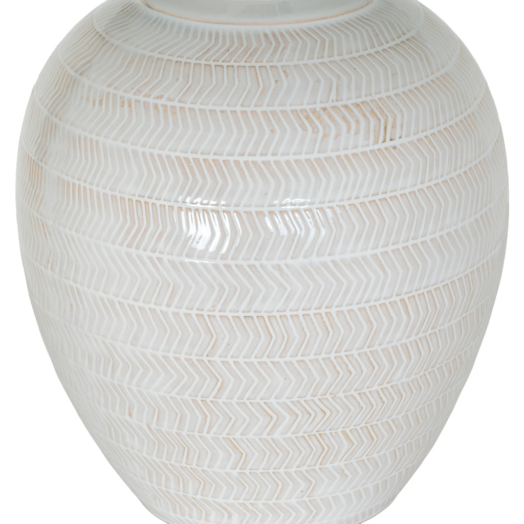 White Chevronbase Table Lamp