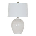Chevronne Ceramic Table Lamp With Linen Shade