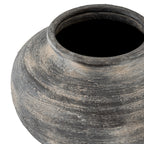 Charcoal Striated Pits Vase — 27cm High