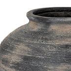 Charcoal Striated Pits Vase — 27cm High