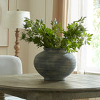 Charcoal Striated Pits Vase — 27cm High