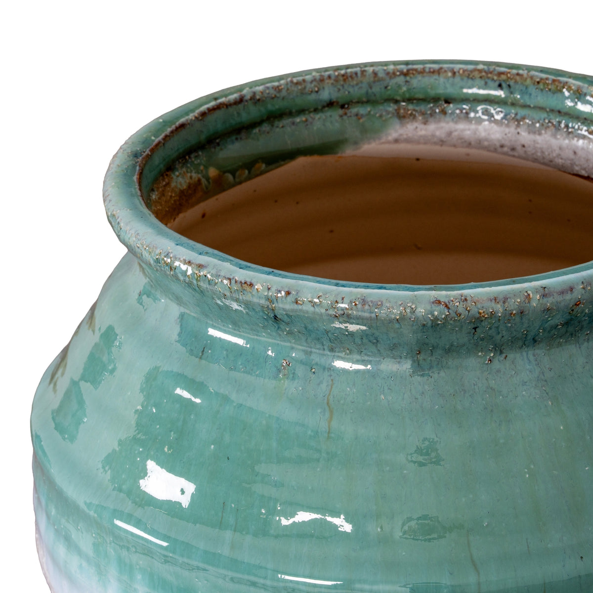Turquoise Rolledrim Vase