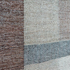 Asymmetric Brown Grid Framed Artwork