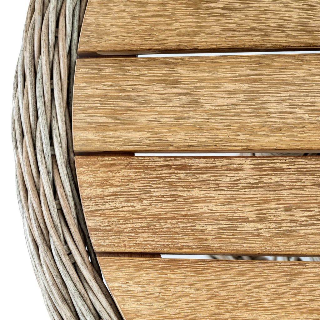 Woven Rimslat Outdoor Bistro Table