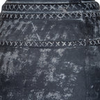 Charcoal Geometric Bands Vase — 32cm High