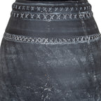 Charcoal Geometric Bands Vase — 25cm High