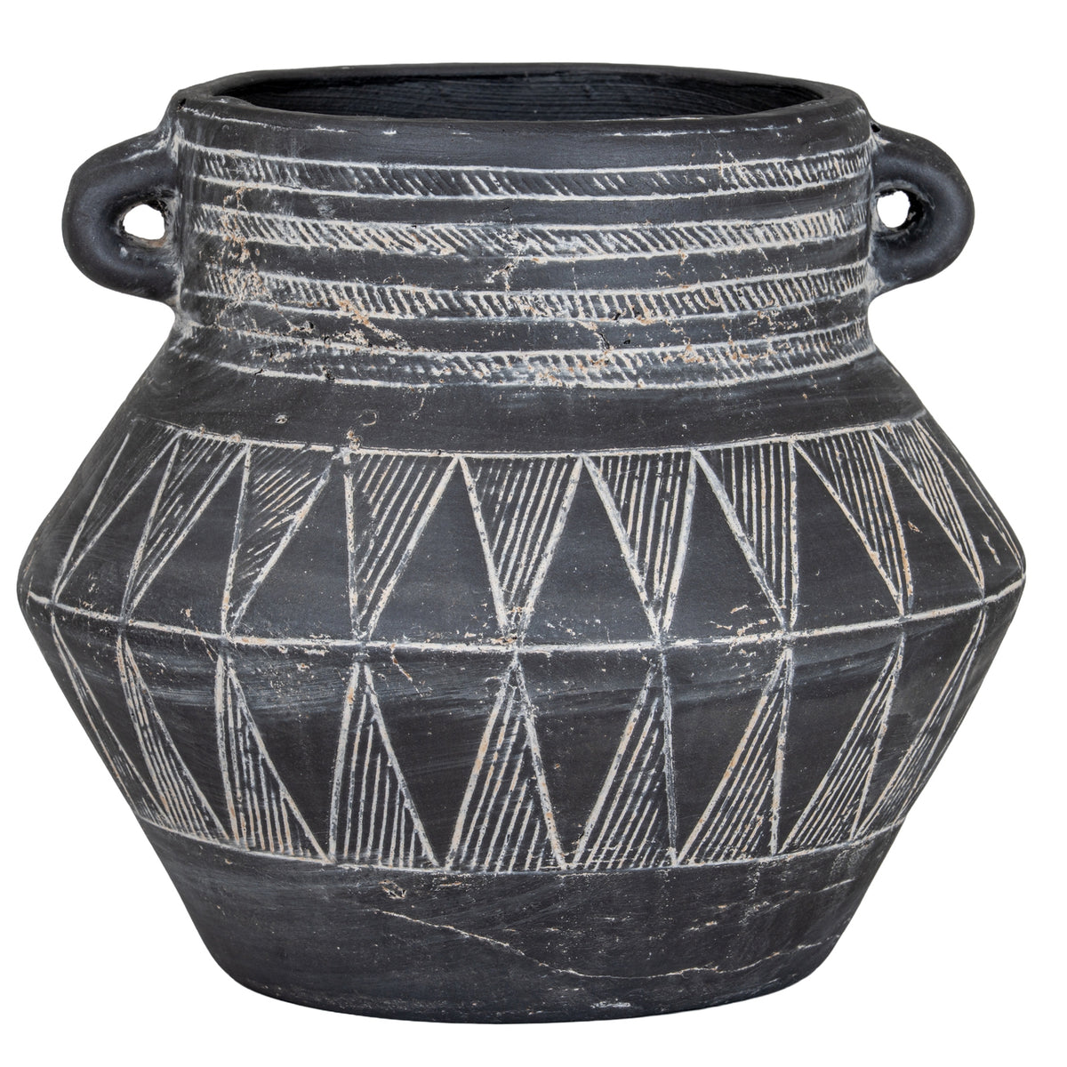 Hatched Triangles Planter — 24cm High