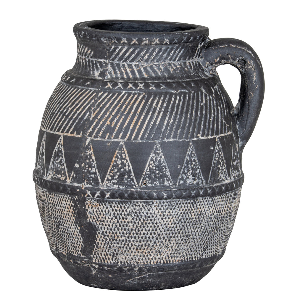 Charcoal Incised Bands Decorative Jug