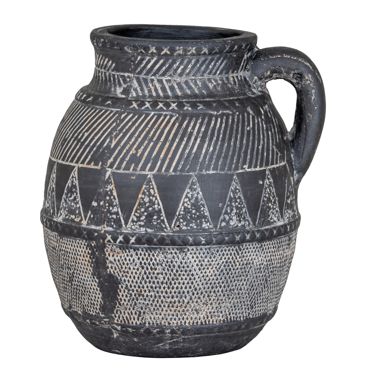 Charcoal Incised Bands Decorative Jug