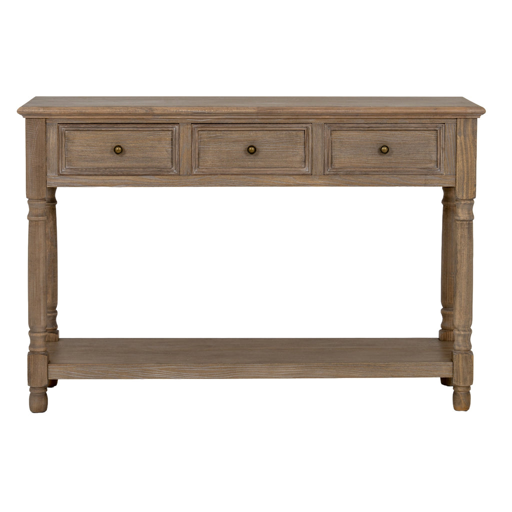 Brown Three Framed Drawers Console Table