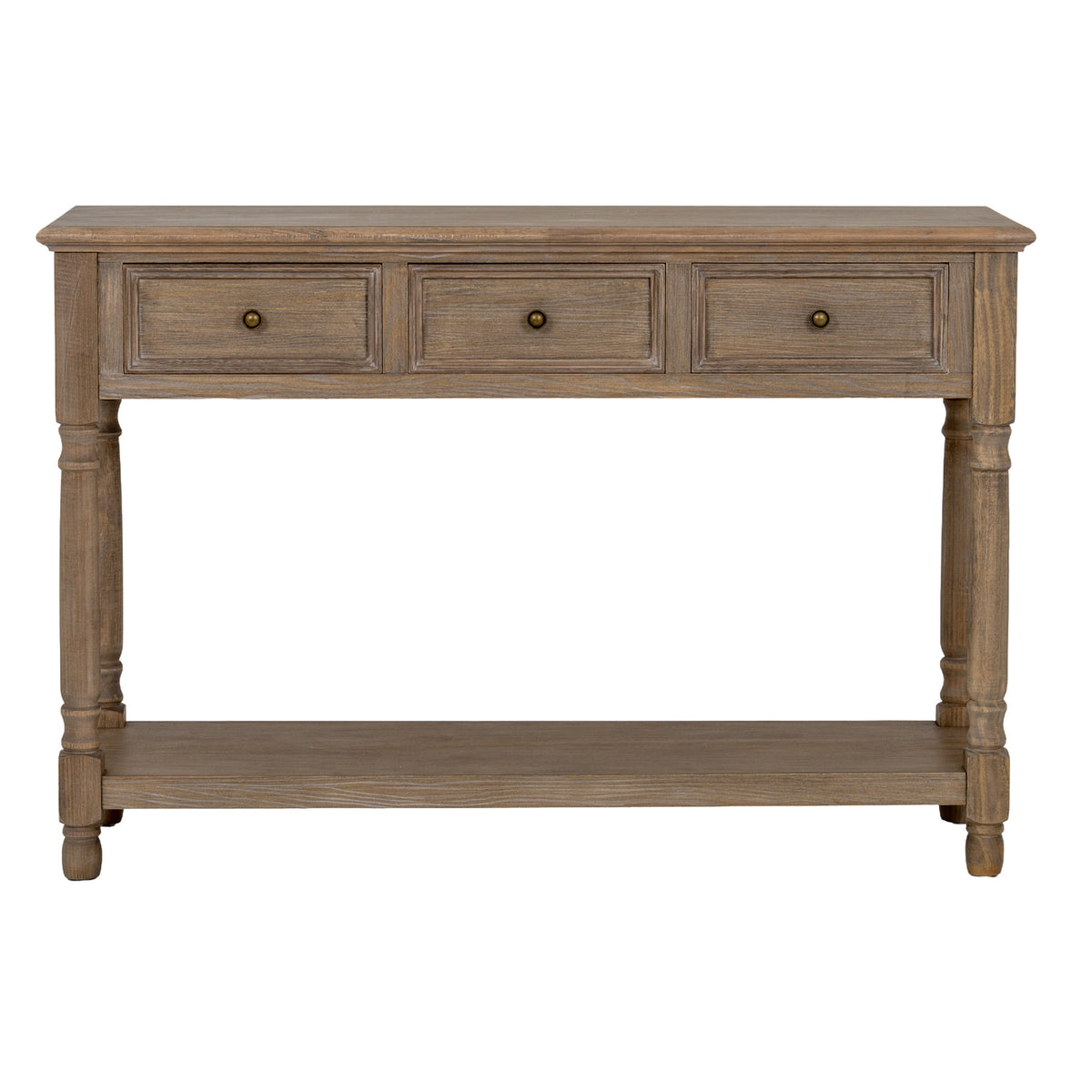 Brown Three Framed Drawers Console Table