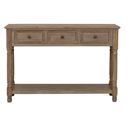 Brown Three Framed Drawers Console Table