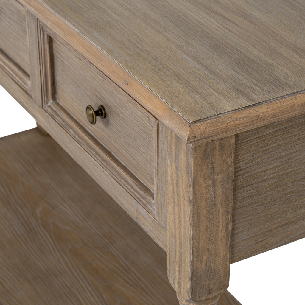 Brown Three Framed Drawers Console Table
