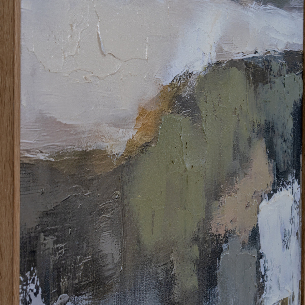 Olive Hillside Blocks Framed Artwork
