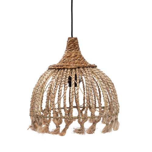Abaca Tassel Pendant Light – Natural, Small