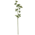 Full view of the Airy Floret artificial flower spray, with white flower clusters and green leaves above a long slender stem.
