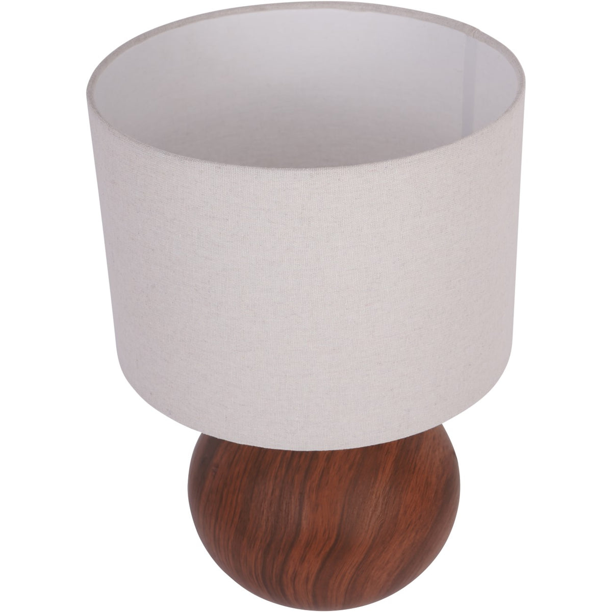 Aster Table Lamp viewed from above, showing the open top of the cylindrical shade and rounded base beneath.