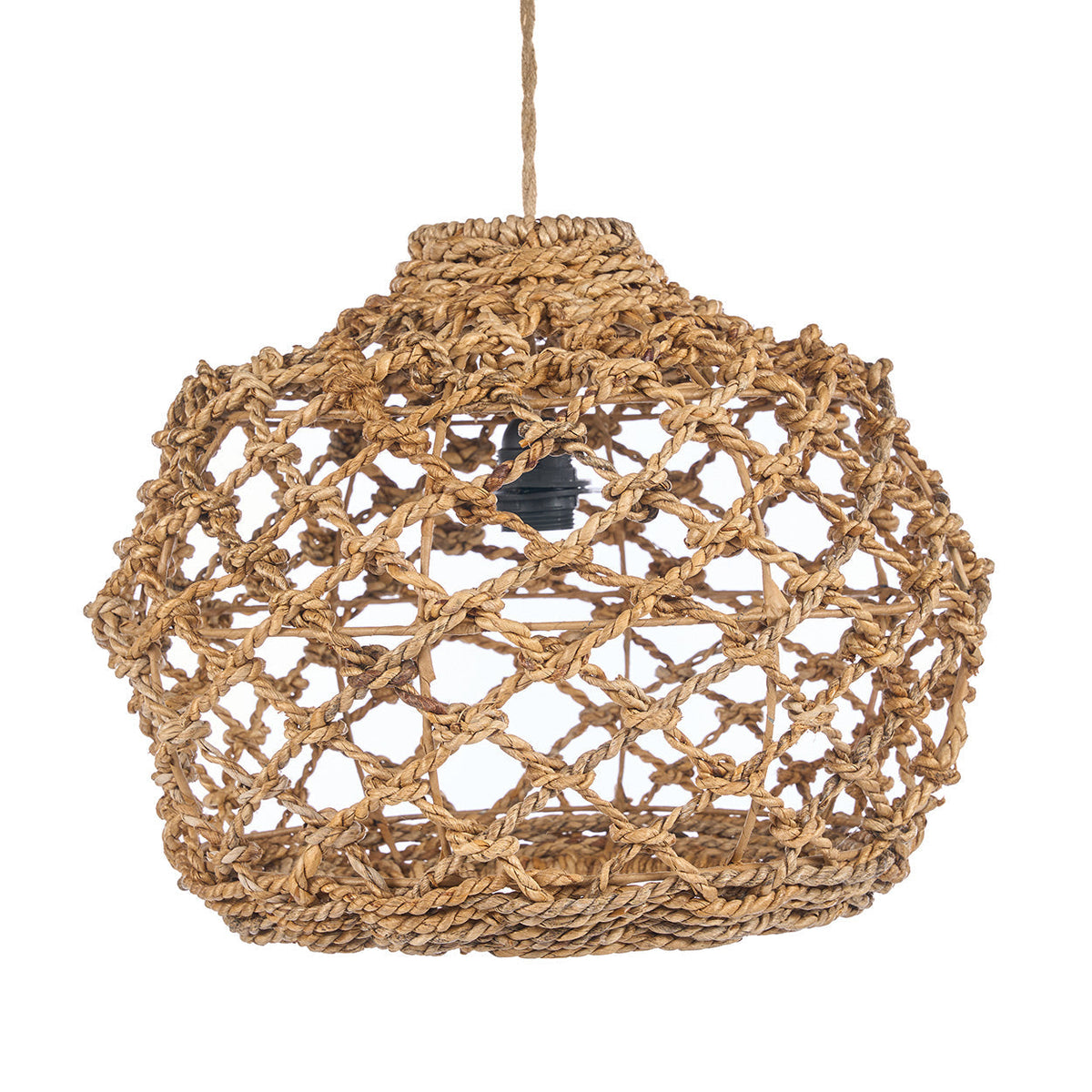 Banara Banana Leaf Pendant Light – Natural, Large – front product view on a white background
