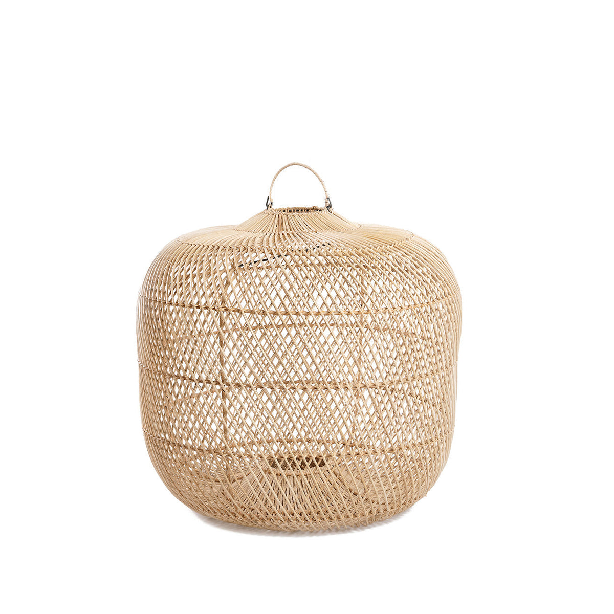 Batu Bolong Rattan Pendant Light – Natural, Medium — front product view