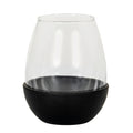 Black bowl candle holder with a clear rounded upper enclosure and open circular rim, shown against a white background.
