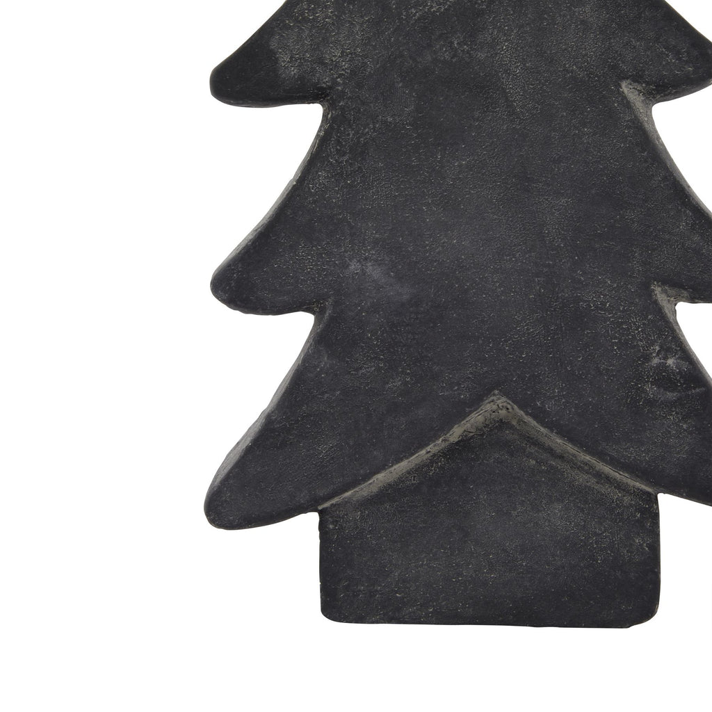 Detail of the tree ornament's lower branches and rectangular trunk, showing worn-looking lighter highlights along the edges.