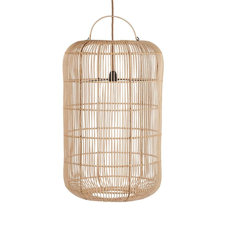 Bozelo Rattan Pendant Light – Natural, Large — front product view