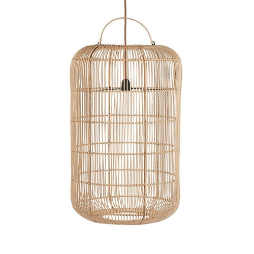 Bozelo Rattan Pendant Light – Natural, Large — front product view