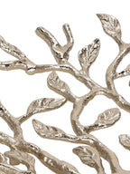 Close-up of textured champagne gold branches and leaves with visible vein details.