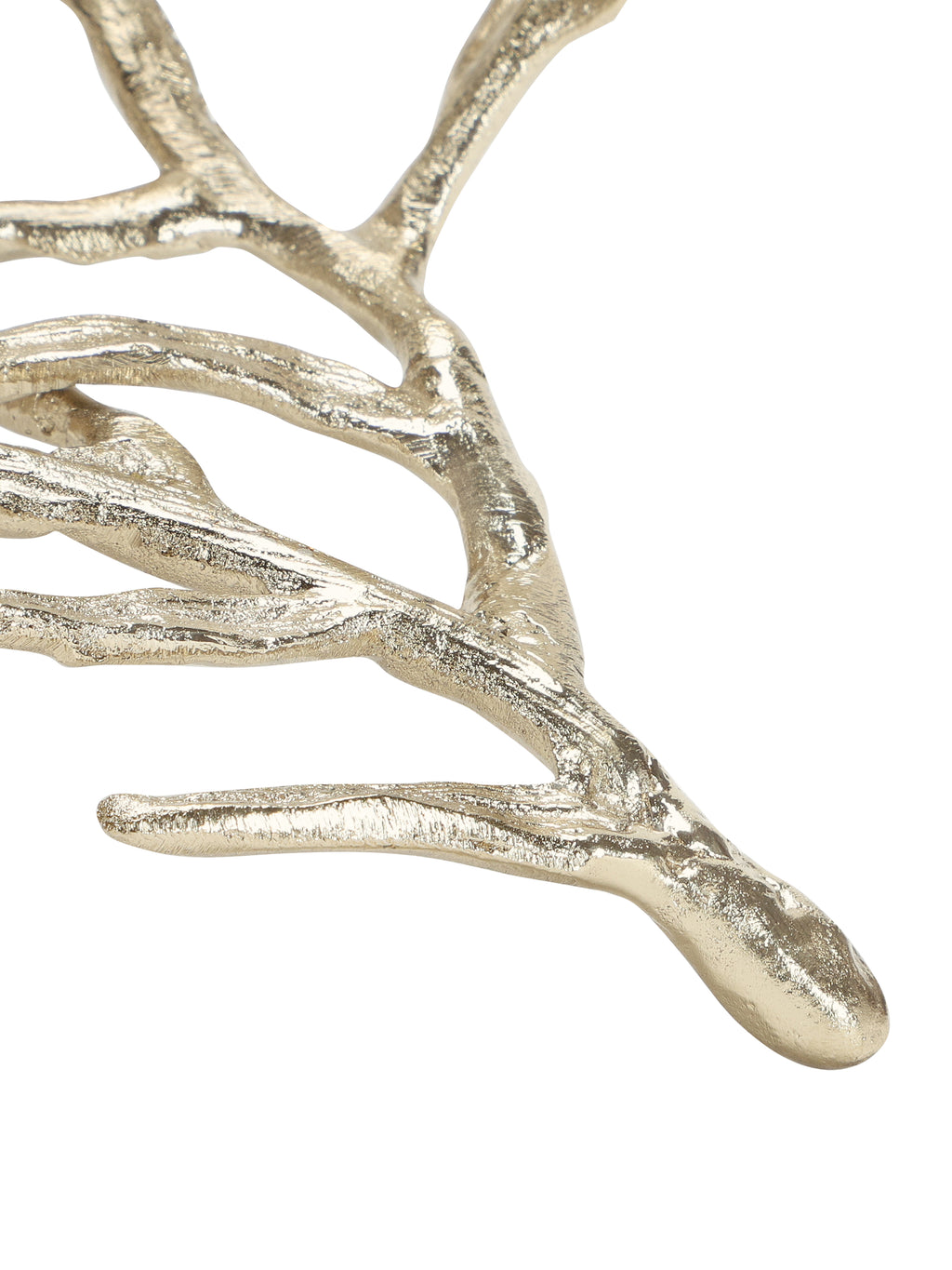 Close-up of the gold-toned branching base, showing its textured surface and rounded branch tips.