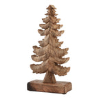 Brown standing tree ornament with curved branch tiers and a rectangular foot, shown against a white background.