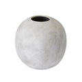 Brushed Orb Vase with a rounded pale body and wide circular opening, shown against a white background.