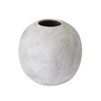 Brushed Orb Vase with a rounded pale body and wide circular opening, shown against a white background.