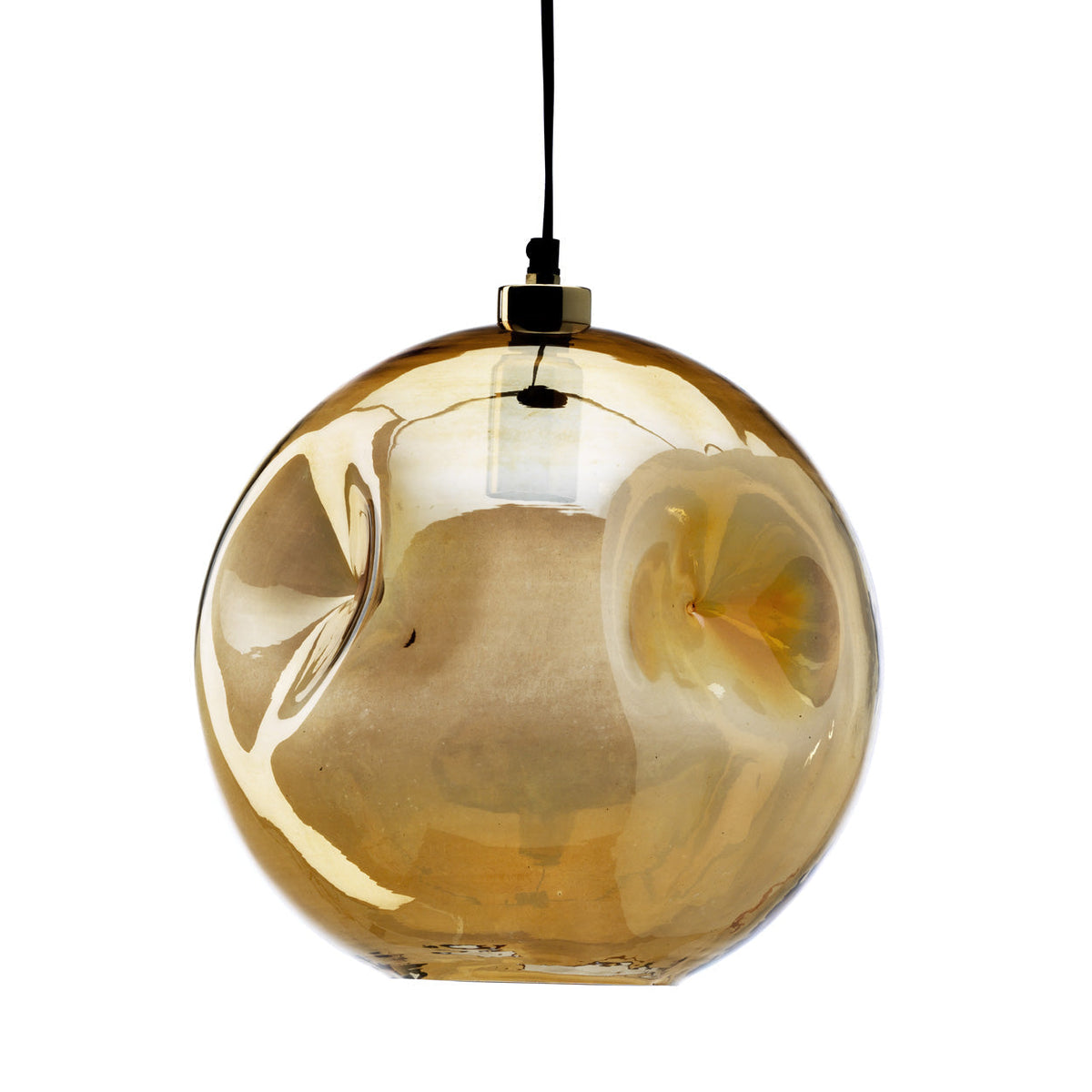 Bubbella Recycled Glass Pendant Light – Pale Gold