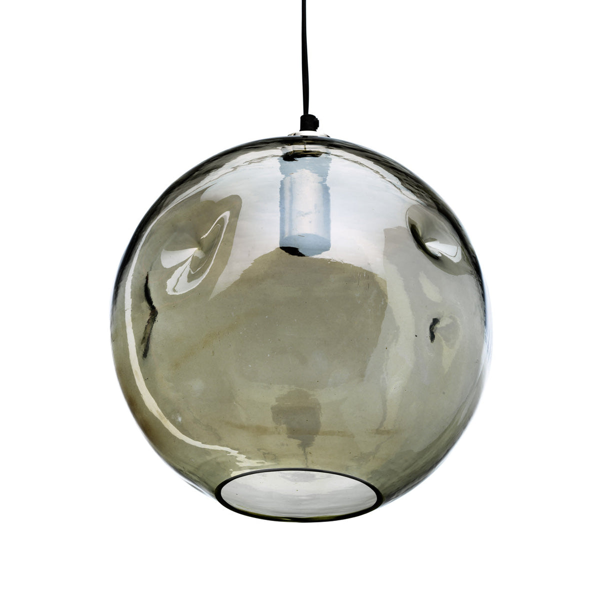 Bubbella Recycled Glass Pendant Light – Pale Green – front product view on a white background