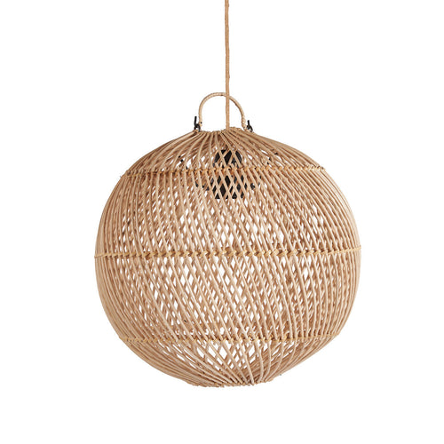 Bubble Rattan Pendant Light – Natural, Small — front product view