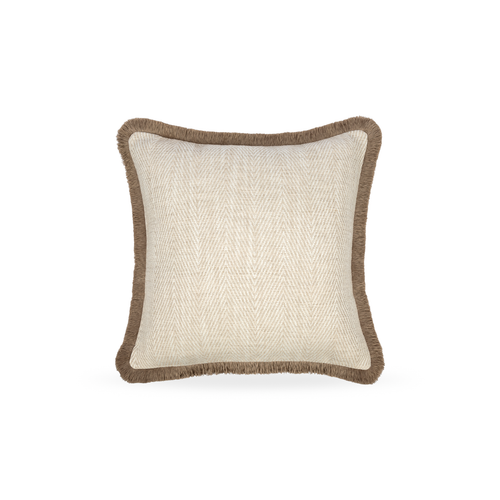Caspian Cushion with Mushroom Fringe