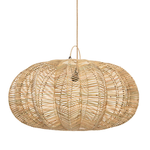 Cerise Rattan Pendant Light – Natural – front product view on a white background