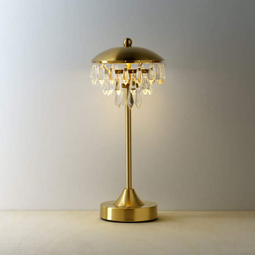 Chandelette Rechargeable LED Table Lamp – Brass – illuminated with warm light